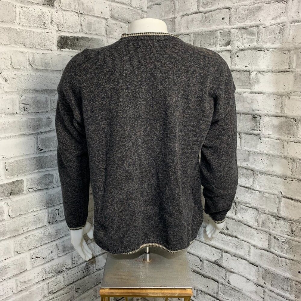 US Polo Association Vintage 90s Sweater XL Black Brown Knitted Crewneck Pullover - Picture 4 of 11